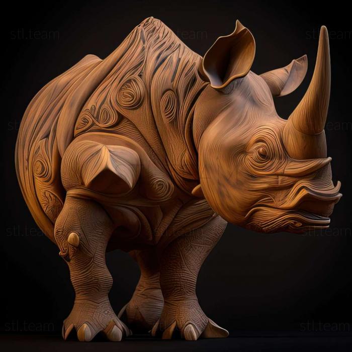 3D model rhinocerose ooks out of fram (STL)